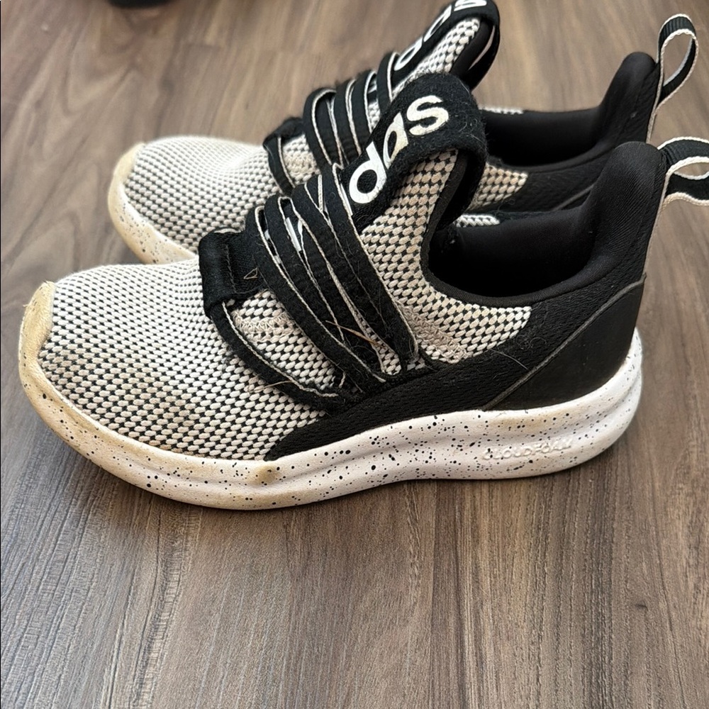 adidas Kids Black and White Slip-On Knit Sneakers